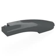Brick Round, Curved 10 x 2 x 2 with Rounded End Right em Cinza azulado escuro