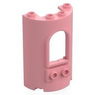 Cylinder Half 2 x 4 x 5 with 1 x 2 Cutout and Arched Window em Rosa quente