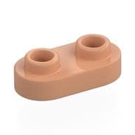 Plate Special 1 x 2 Rounded with 2 Open Studs em Nougat