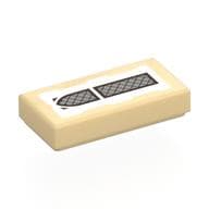 Tile 1 x 2 with Silver Arched Window on White Background Print