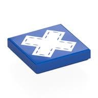 Tile 2 x 2 with White X, Stitches Print