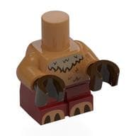 Small Figure Body, Dark Red Legs, Dark Tan Fur Print, Dark Brown Hands