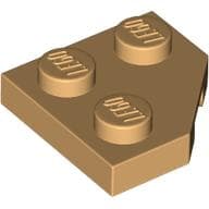 Wedge Plate 2 x 2 Cut Corner em Bege quente