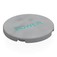 Tile Round 4 x 4 with Dark Turquoise 'POWER' Print