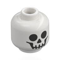 Minifig Head Skeleton, Black Skull Face Print
