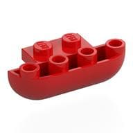 Brick Round, Curved Inverted Triple 1 x 3 x 1 with 1 x 2 Extension em Vermelho