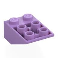 Brick Sloped Inverted 33° 3 x 2, Connections between Studs, Ovoid Bottom Pin em Lavanda médio
