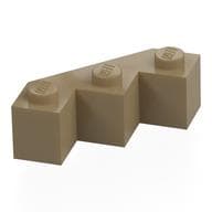 Brick Wedged 3 x 3 Facet em Bege escuro
