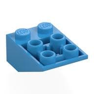 Brick Sloped Inverted 33° 3 x 2, Connections between Studs, Ovoid Bottom Pin em Celeste escuro