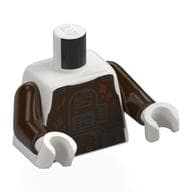 Torso, Dark Brown Armor Plating, Red Stains Print, Dark Brown Arms, White Hands