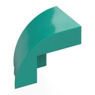Brick Wedged, Curved 3 x 2 x 1 2/3 with Stud Notch Right em Turquesa escuro