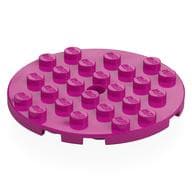 Plate Round 6 x 6 with Hole em Magenta