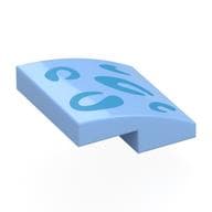 Brick Curved 2 x 2 x 2/3 with Dark Azure Shapes Print