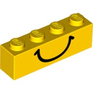 Brick 1 x 4 with Black Smile Print
