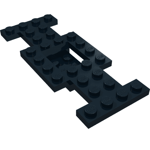 Vehicle Base 4 x 10 x 2/3 with 2 x 2 Recessed Center with Smooth Underside, 1 x 2 Cutouts, No Center Hole