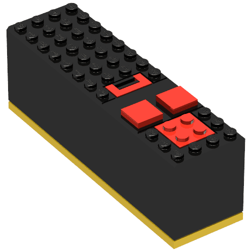 Battery Box, 9V 4 x 14 x 4 with Yellow Base [Complete Assembly]