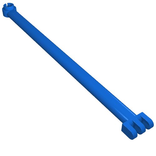Hinge Bar 12L with 3 Fingers and Open End Stud em Azul