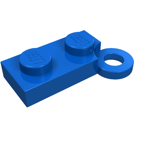 Hinge Plate 1 x 4 Swivel Base, No Hole em Azul
