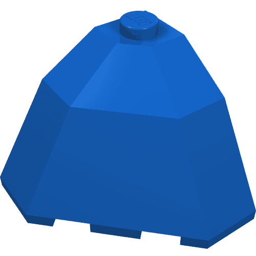 Brick Wedged, Sloped 3 x 3 x 2 Facet Top em Azul