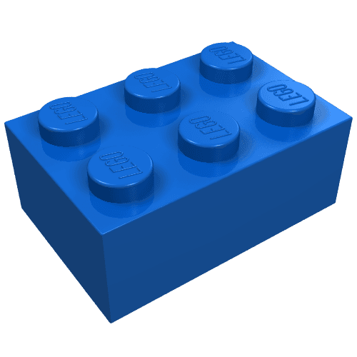 Brick 2 x 3 without Cross Supports em Azul