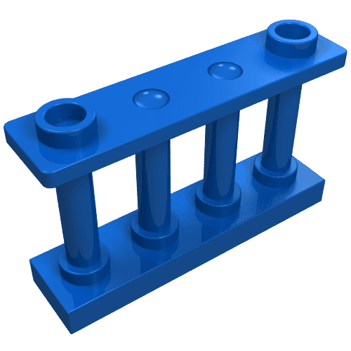 Fence Spindled 1 x 4 x 2 [2 Top Studs] em Azul