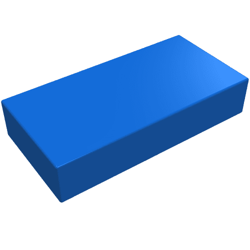 Tile 1 x 2 without Groove em Azul