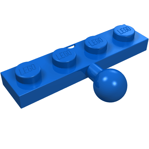 Plate Special 1 x 4 with Towball em Azul