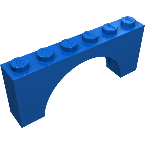 Brick Arch 1 x 6 x 2 - Thick Top with Reinforced Underside em Azul