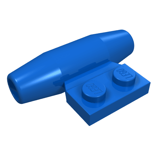Engine - Smooth, Small 1 x 2 Side Plate [With Axle Holders] em Azul
