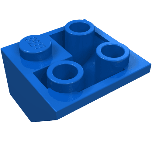 Brick Sloped Inverted 45° 2 x 2 Double Convex em Azul