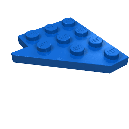Wedge Plate 4 x 4 Wing Right em Azul