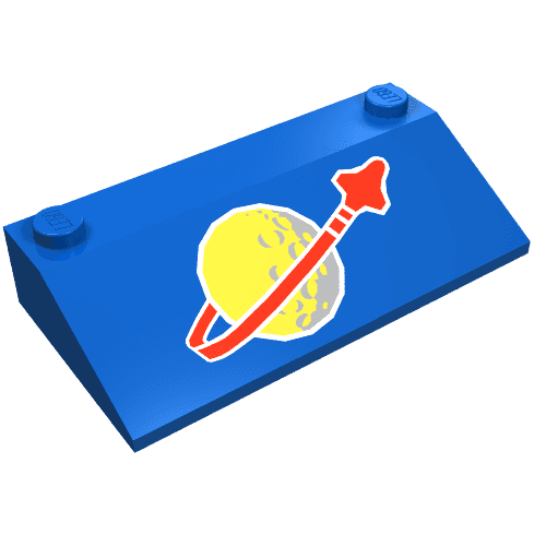 Brick Sloped 33° 3 x 6 with Large Classic Space Logo Print
