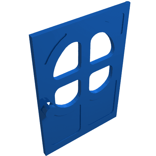 Fabuland, Door 1 x 6 x 7 with Round pane in 4 sections