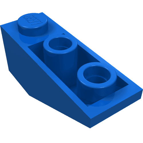 Brick Sloped Inverted 34° 3 x 1 with Internal Stopper em Azul