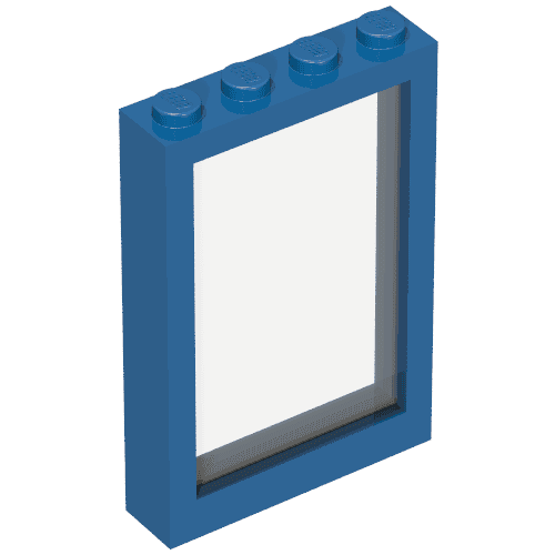 Window 1 x 4 x 5 with Fixed Glass em Azul
