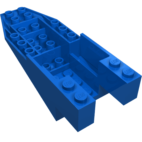 Brick Wedged, Sloped Inverted 11 x 4 x 2 2/3 Cockpit em Azul