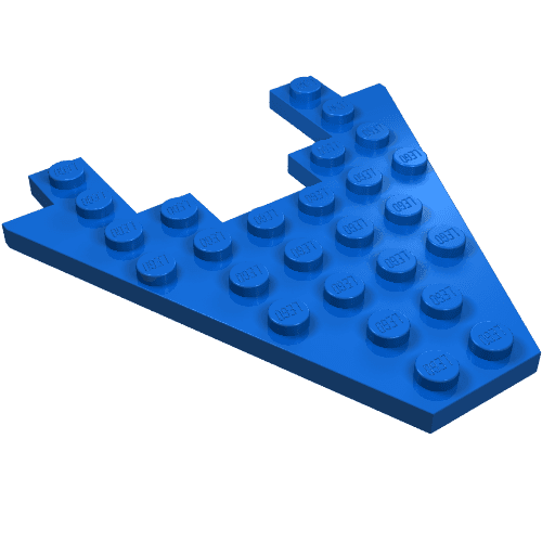 Wedge Plate 8 x 8 with 3 x 4 Cutout em Azul