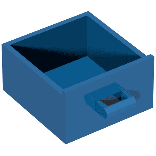Cupboard 4 x 4 x 4 Drawer, Open Handle em Azul