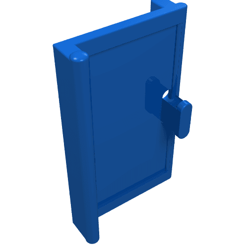 Door 1 x 2 x 3 with Vertical Handle em Azul