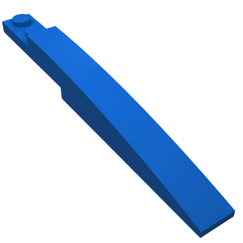 Brick Curved 10 x 1 [Asymmetric Inside Ridges] em Azul