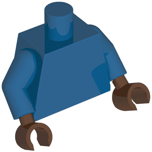 Torso Jumpsuit, White Superman 'S' Symbol on Red Background, White Belt, Muscles Print, Blue Arms, Reddish Brown Hands