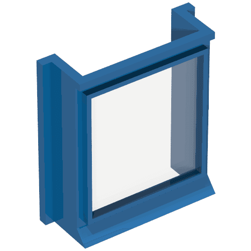 Window 1 x 3 x 3 with Glass for Slotted Bricks em Azul