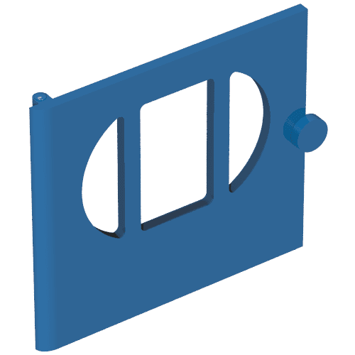 Fabuland, Door with Oval Pane in 3 Sections em Azul