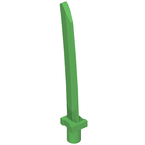Weapon Sword Blade with Bar, Square Crossguard em Verde vivo