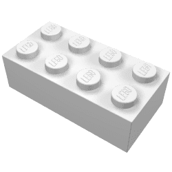 Brick 2 x 4 em Branco brilha no escuro