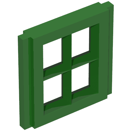 Window Pane 1 x 2 x 2 for Slotted Bricks em Verde vintage