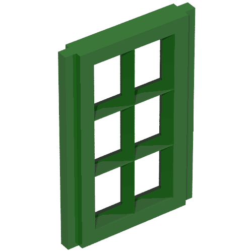 Window Pane 1 x 2 x 3 for Slotted Bricks em Verde vintage
