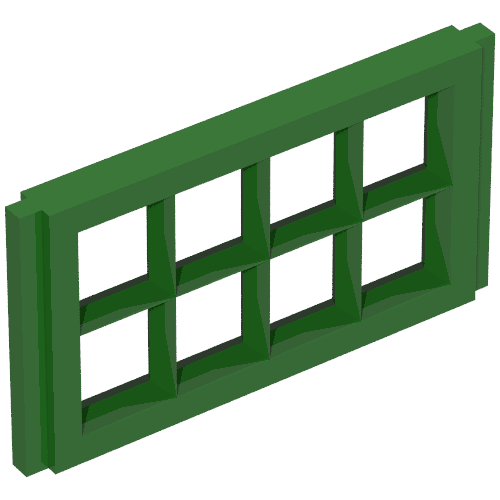 Window Pane 1 x 4 x 2 for Slotted Bricks em Verde vintage