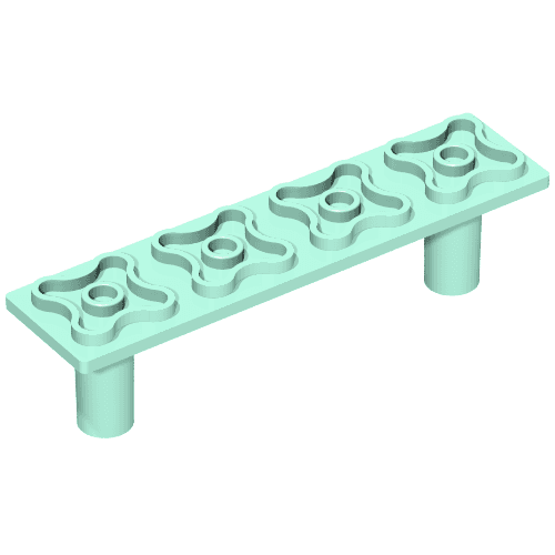 Scala, Support, Bed 2 x 8 x 1 2/3 em Água-marinha