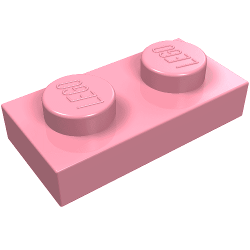 Plate 1 x 2 em Rosa
